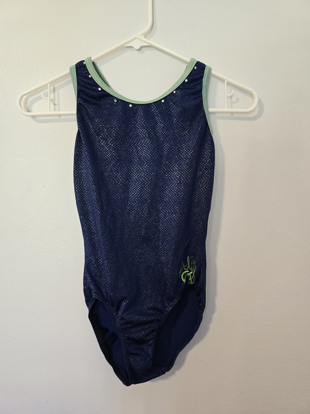 GK Aly Raisman Gymnastics Leotard Adult Small Blue Green Dance